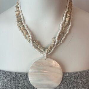 Mother of Pearl Shell Pendant Necklace
